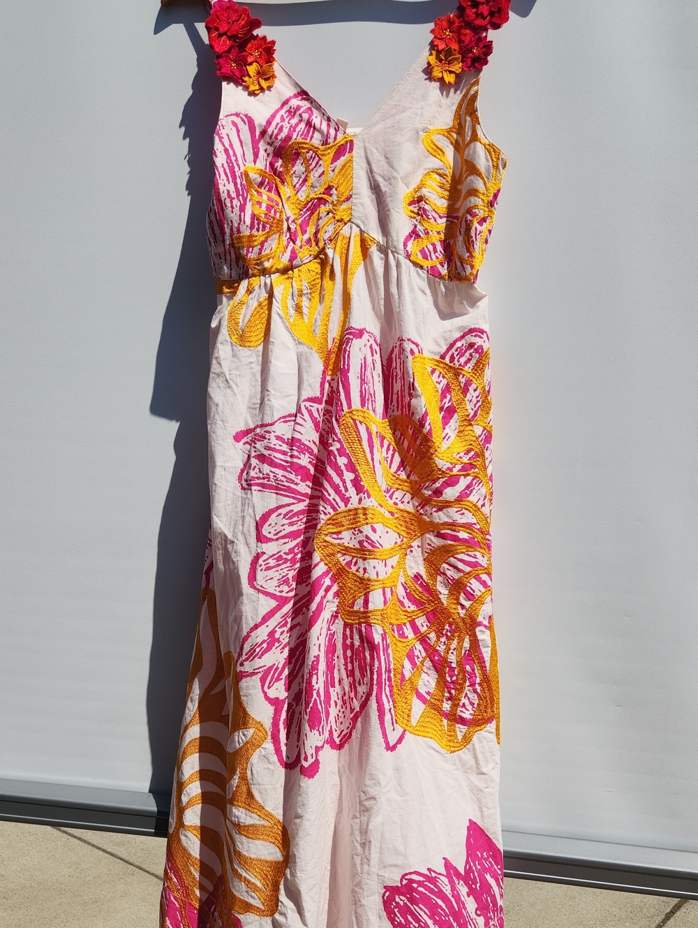 Monsoon Pink & Yellow Floral Maxi Dress